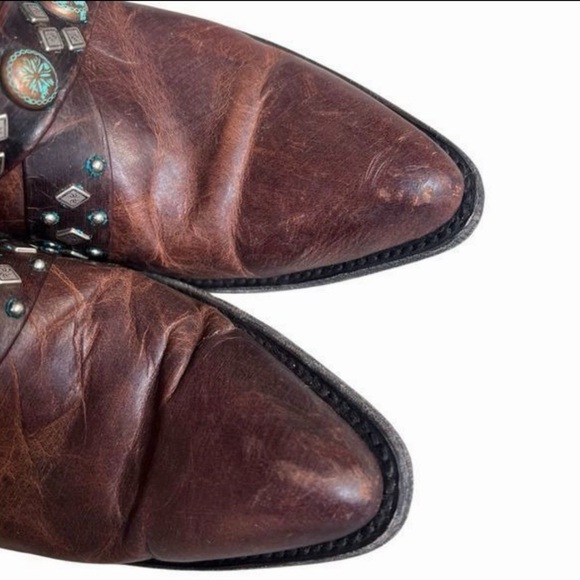 Old Gringo Brown Heeled Boots with Studded Details 9 - Picture 5 of 6